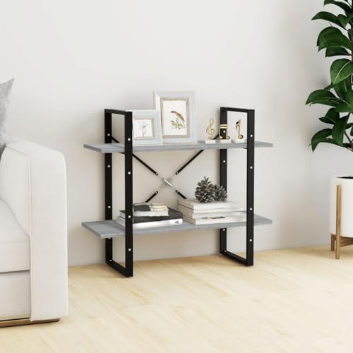 QUAHEAS Vielseitiges Bücherregal mit 2 Fächern, 80x30x70 cm, Grau Sonoma Regal aus Holzwerkstoff, idealer Organizer für Stauraum im Zimmer oder Schlafzimmer. QUAHEAS Vielseitiges Bücherregal mit 2 Fächern, 80x30x70 cm, Grau Sonoma Regal aus Holzwerkstoff, idealer Organizer für Stauraum im Zimmer oder Schlafzimmer. von QUAHEAS