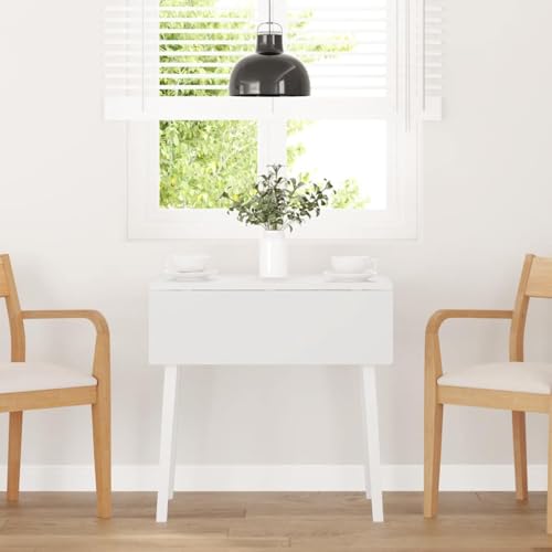 QUAHEAS Weißer Klappbarer Esstisch Gummibaum Massivholz, Moderner Küchentisch 90/45x75x75cm, Platzsparende Langlebige Möbel für kleine Räume, Pflegeleicht QUAHEAS Weißer Klappbarer Esstisch Gummibaum Massivholz, Moderner Küchentisch 90/45x75x75cm, Platzsparende Langlebige Möbel für kleine Räume, Pflegeleicht von QUAHEAS