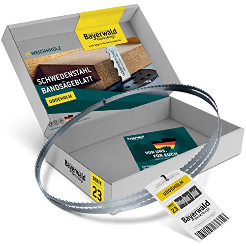 Bayerwald Uddeholm Bandsägeblatt - 1810 x 6 x 0.4 x 4 / für alle gängigen Holzarten/Sägeband passend für Rexon. Emco. Metabo uvm. Bayerwald Uddeholm Bandsägeblatt - 1810 x 6 x 0.4 x 4 / für alle gängigen Holzarten/Sägeband passend für Rexon. Emco. Metabo uvm. von Bayerwald Werkzeuge