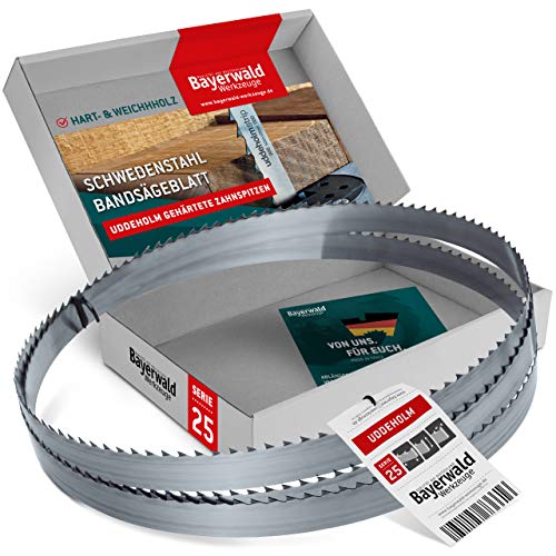 Bayerwald Uddeholm gehärtete Zahnspitzen Bandsägeblatt - 3380 x 25 x 0.5 x 8 / für alle gängigen Holzarten/Sägeband passend für Elektra Beckum. Einhell. Metabo uvm. von QUALITÄT AUS DEUTSCHLAND Bayerwald Werkzeuge