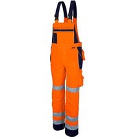 QUALITEX® unisex Warnschutz-Latzhose orange, marine Größe 26 von QUALITEX®