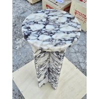Calacatta-Viola-Marmor-Beistelltisch Oder Sofa-Beistelltisch-Luxus-Marmortisch, Er Ist Aus Echtem Stein Gefertigt.24.4Hx9.8W -Meistverkauftes Modell von QUALITYMARBLESTORE
