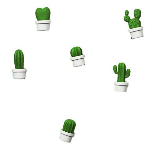 QUALY Kühlschrankmagnet Dekomagneten Kakteen 2,7 cm Magnet Memoboard Kaktus, grün-weiß von QUALY