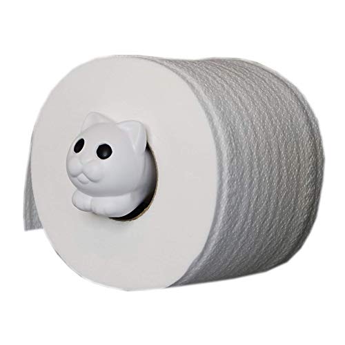 QUALY Roll Meo Toilettenpapierhalter in Weiss, 13.7 x 5.3 x 3.8 cm von QUALY