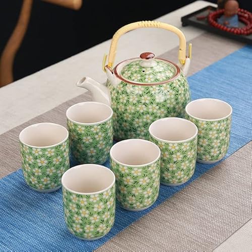 QUANLI 1 Kanne 6 Tassen kreatives Keramik-Teeset, handgefertigte Teekanne, Tasse, chinesisches Porzellan, Geschenk, GungFu-Blumentee, Teegeschirr, Büro, Reise, Teegeschirr von QUANLI