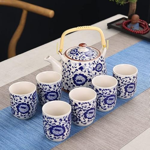 QUANLI 1 Kanne 6 Tassen kreatives Keramik-Teeset, handgefertigte Teekanne, Tasse, chinesisches Porzellan, Geschenk, GungFu-Blumentee, Teegeschirr, Büro, Reise, Teegeschirr von QUANLI