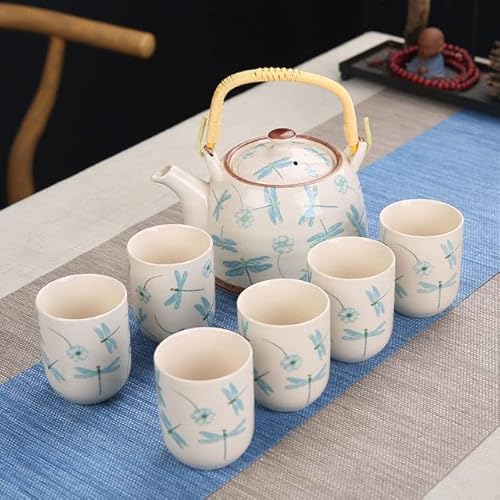 QUANLI 1 Kanne 6 Tassen kreatives Keramik-Teeset, handgefertigte Teekanne, Tasse, chinesisches Porzellan, Geschenk, GungFu-Blumentee, Teegeschirr, Büro, Reise, Teegeschirr von QUANLI