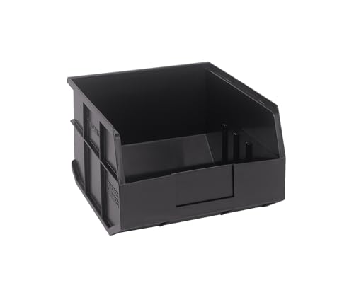 Quantum Storage K-SSB425BK-3 Stapelbarer Kunststoff-Regalkorb, 30,5 x 27,9 x 17,8 cm, Schwarz von QUANTUM STORAGE SYSTEMS