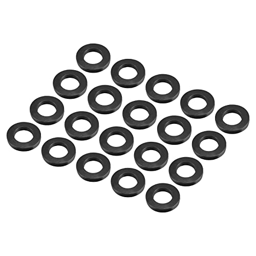 QUARKZMAN 0.8" OD 0.4" ID 0.12" Gummiflache Unterlegscheiben x 20STK. Tülle Ring O-Ring Schlauch Unterlegscheiben Dichtung für Wasserzähler Klempner, [schwarz, isoliert] von QUARKZMAN