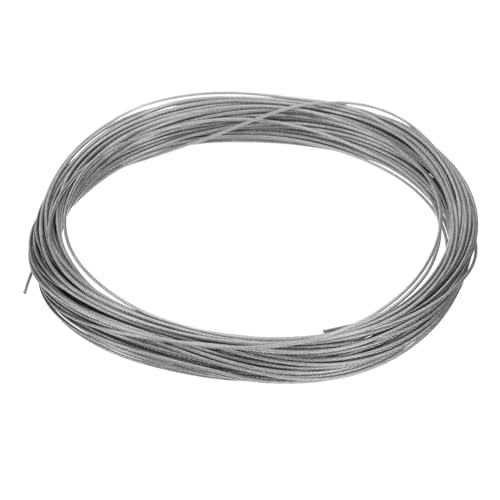 QUARKZMAN 1/32" (0.8mm) 304 Edelstahlseil Drahtseil 7 x 7 Stränge Kern 50ft (15m) PVC-beschichtetes Flugzeugdraht für Bau im Freien Marine Rigging Decking Geländer von QUARKZMAN