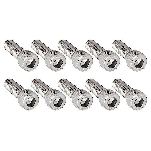 QUARKZMAN 1/4"-20 x 3/4" Sechskant Kopf Schrauben x 10Stk Edelstahl Volle Gewinde Kappe Bolzen Verschlüsse für Haus Konstruktion Baumaschine Werkzeug [Silber] von QUARKZMAN