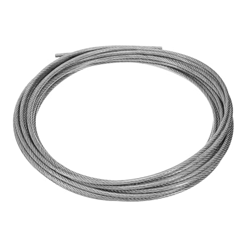 QUARKZMAN 1/8" (3 mm) 33ft (10m) 304 Edelstahlseil Drahtseil 7 x 7 Stränge Kern PVC-beschichtetes Flugzeugdraht für Bau im Freien Marine Rigging Decking Geländer von QUARKZMAN