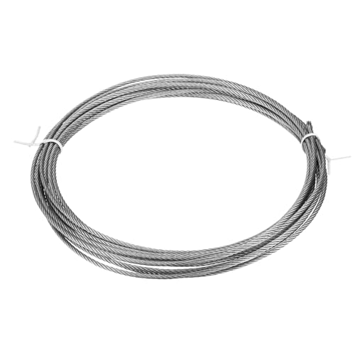 QUARKZMAN 1/8"(3mm) 304 Edelstahlseil Drahtseil 7x19 Strang Kern 20ft (6M) Flugzeugdraht für Bau im Freien Marine Rigging Decking Geländer von QUARKZMAN