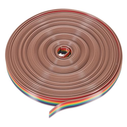 QUARKZMAN 1 Stk. 8-poliges Flachband-Regenbogenkabel 30 Ft 1,27 mm Pitch Breadboard Jumper Drähte für elektronische Projekte von QUARKZMAN
