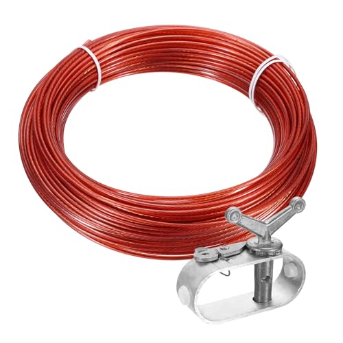 QUARKZMAN 1 Stück Drahtspanner Drahtseil Spanner Draht Spannseil mit Stahlseil ummantelt Ø 2 mm Länge 40 m Spannschloss Spanndrahtseil für Poolplanen Befestigung Seil Poolabdeckung Winter von QUARKZMAN