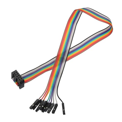 QUARKZMAN 1 Stück IDC Regenbogenkabel Flachbandkabel FC-Weiblich auf 10P 11,8 Zoll Länge 2,54 mm Pitch Breadboard Jumper Kabel für elektronische Projekte von QUARKZMAN