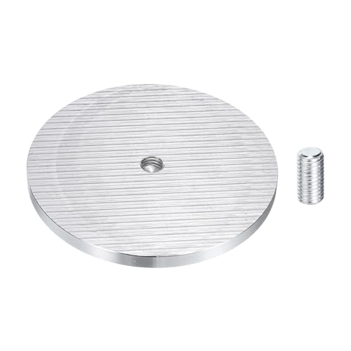 QUARKZMAN 1 Stück runde Aluminiumscheibe, M10-Gewinde, 100 mm Durchmesser, Aluminium-Kreisscheibe, Glasplattenadapter für Glastische, Möbel, Couchtische, Silber QUARKZMAN 1 Stück runde Aluminiumscheibe, M10-Gewinde, 100 mm Durchmesser, Aluminium-Kreisscheibe, Glasplattenadapter für Glastische, Möbel, Couchtische, Silber von QUARKZMAN