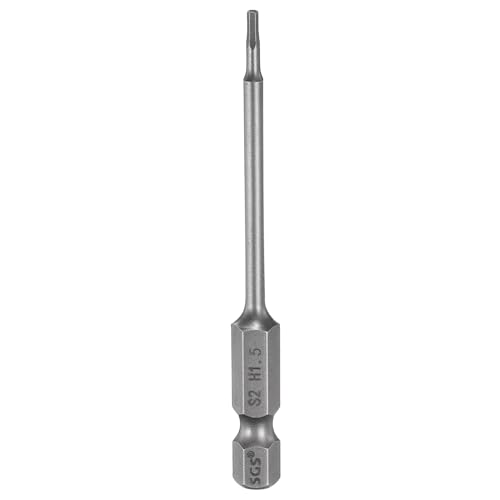 QUARKZMAN 1,5mm(H1,5) Innensechskant Bit Set, Bitsatz Metrisch 100mm Lang, 1/4" Sechskantschaft Magnetische S2 Stahl Schraubendreher Sechskant Bohrer für Akkuschrauber Werkzeug von QUARKZMAN