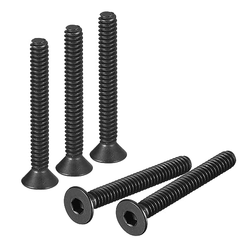 QUARKZMAN #10-24x1-1/2" Flachkopf Steckdose Kappe Schrauben 10.9 Grad Karbonstahl Sechskant Steckdose Senkkopf Flachkopf Schraube Bolzen Schrauben Schwarz Oxide 20Stk von QUARKZMAN