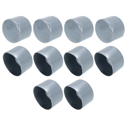 QUARKZMAN 10 Stück Gummikappen, 60mm Rohrstopfen Endkappe Rund Schutzkappen Pfostenkappe Abdeckkappen Zaunpfosten Endspitze Kappen für Gartenstühle Tischbeine Möbelfüße Gleiter, Grau von QUARKZMAN