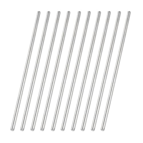 QUARKZMAN 10 Stk 304 Edelstahl Rundstab 5/32" Durchmesser 6"(150mm) Länge Metall Vollmaterial Stäbe Stahlstab Drehmaschine Stangenmaterial Für Basteln DIY Modelle Flugzeug Schiffe Autos von QUARKZMAN
