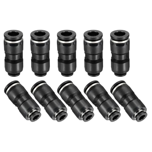 QUARKZMAN 10 Stk Push To Connect Fittings Reduzierend 3/8" Schlauch Außendurchmesser x 1/4" Schlauch Außendurchmesser Gerader Pneumatischer Schnellkuppler Für Öl Schlauchleitung Rohr Schwarz von QUARKZMAN