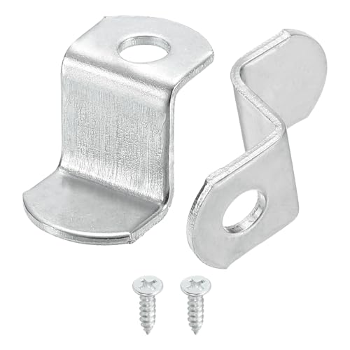 QUARKZMAN 10 Stück 1/2" Offset Leinwand Clips, Bilderrahmen Spiegel Clips Z Form Leinwand Gemälde Montage Clips mit 1 Montageloch mit Schrauben, Silber von QUARKZMAN