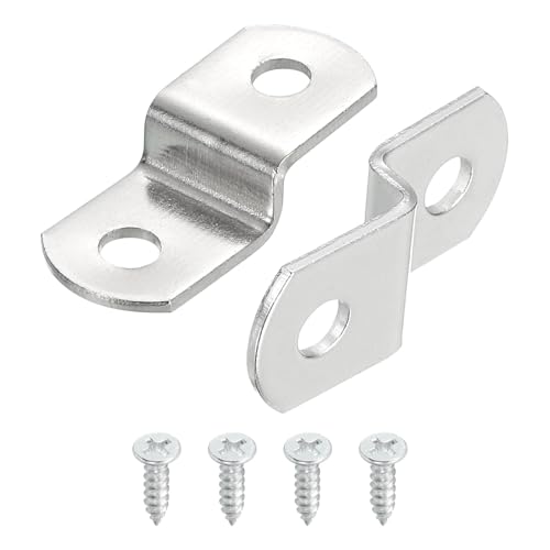 QUARKZMAN 10 Stück 1/4" Offset Leinwand Clips, Bilderrahmen Spiegel Clips Z Form Leinwand Gemälde Montage Clips mit 2 Montagelöchern mit Schrauben, Silber von QUARKZMAN
