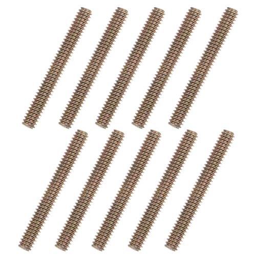 QUARKZMAN 10 Stück 1/4x2" Kohlenstoffstahl Gewindestange, farbverzinkte Vollgewindeschraube für Möbel, Garten, Geländermontage von QUARKZMAN