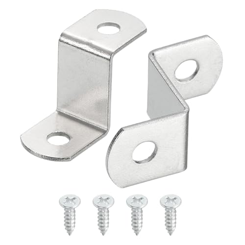 QUARKZMAN 10 Stück 3/4" Offset Bilderrahmen Spiegel Clips Z-Form, Leinwand Clips, Z Winkel Halterung Leinwand Gemälde Montage Clips mit 2 Montagelöchern mit Schrauben, Silber von QUARKZMAN