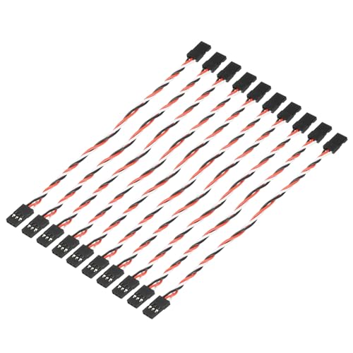 QUARKZMAN 10 Stück 3-Pin Servo Verlängerungskabel Stecker Twist Wire Male to Male 5,9 Zoll 26AWG 30-Cores Servo Empfänger Kabel für RC Modellflugzeug von QUARKZMAN