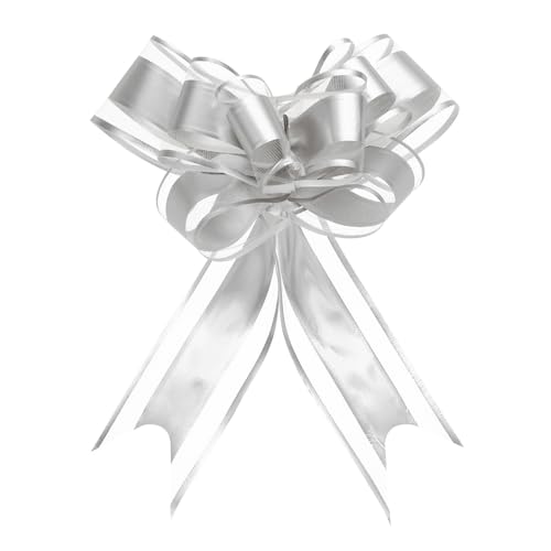 QUARKZMAN 10 Stück Große Geschenkschleife, 16cm Ziehschleife Geschenk Dekoschleife für Basteln Hochzeit Geburtstag Geschenkverpackung(Silber) QUARKZMAN 10 Stück Große Geschenkschleife, 16cm Ziehschleife Geschenk Dekoschleife für Basteln Hochzeit Geburtstag Geschenkverpackung(Silber) von QUARKZMAN