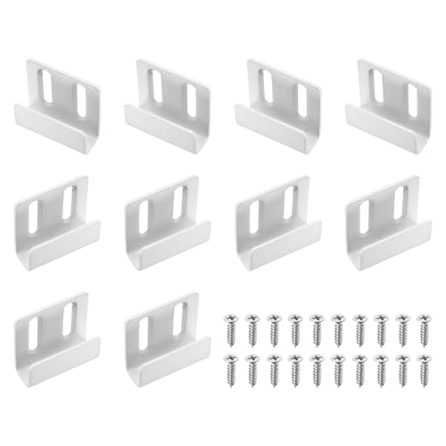 QUARKZMAN 10 Stück Edelstahl-Fliesenaufhänger, verstellbare Fliesenaufhängung Wandhalterung Wandhaken Befestigungswinkel für Spiegel Bilderrahmen, Weiß (Innenbreite 10mm) von QUARKZMAN