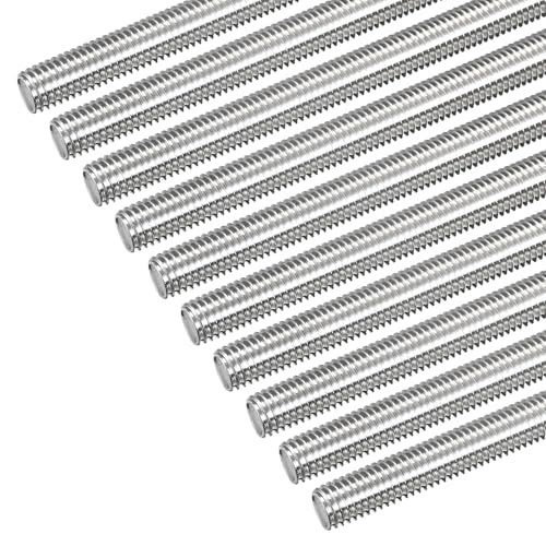 QUARKZMAN 10 Stück Gewindestange M10 x 200mm Vollgewindestange 304 Edelstahl V2A Gewindestangen A2 Metrisch Gewindebolzen VA Gewindestab Rechtsgewinde Gewindestift von QUARKZMAN