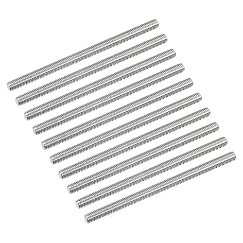 QUARKZMAN 10 Stück Gewindestange M6 x 100mm Vollgewindestange 304 Edelstahl V2A Gewindestangen A2 Metrisch Gewindebolzen VA Gewindestab Rechtsgewinde Gewindestift von QUARKZMAN