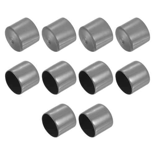 QUARKZMAN 10 Stück Gummikappen, 35 mm Rohrstopfen Endkappe Rund Schutzkappen Pfostenkappe Abdeckkappen Zaunpfosten Endspitze Kappen für Gartenstühle Tischbeine Möbelfüße Gleiter, Dunkelgrau von QUARKZMAN