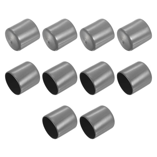QUARKZMAN 10 Stück Gummikappen, 38 mm Rohrstopfen Endkappe Rund Schutzkappen Pfostenkappe Abdeckkappen Zaunpfosten Endspitze Kappen für Gartenstühle Tischbeine Möbelfüße Gleiter, Dunkelgrau von QUARKZMAN