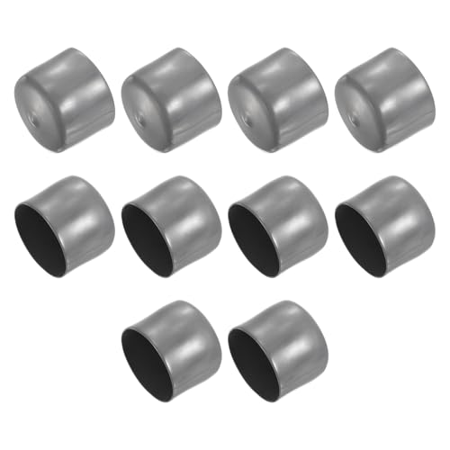 QUARKZMAN 10 Stück Gummikappen, 54 mm Rohrstopfen Endkappe Rund Schutzkappen Pfostenkappe Abdeckkappen Zaunpfosten Endspitze Kappen für Gartenstühle Tischbeine Möbelfüße Gleiter, Dunkelgrau von QUARKZMAN