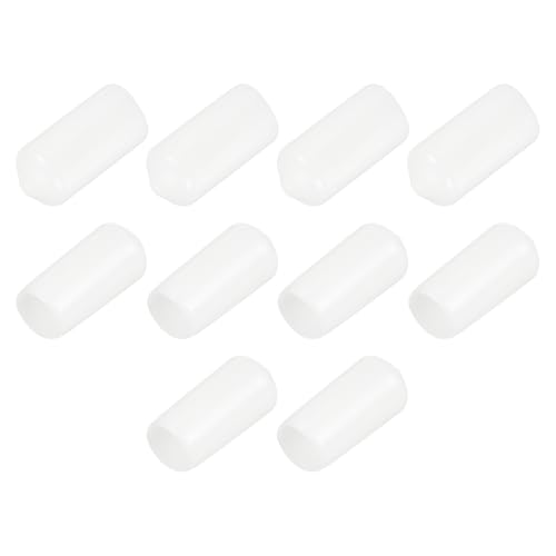 QUARKZMAN 10 Stück Gummikappen, 10,5mm Rohrstopfen Endkappe Rund Schutzkappen Pfostenkappe Abdeckkappen Zaunpfosten Endspitze Kappen für Gartenstühle Tischbeine Möbelfüße Gleiter, Weiß von QUARKZMAN