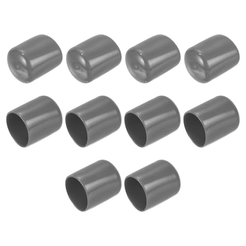 QUARKZMAN 10 Stück Gummikappen, 22mm Rohrstopfen Endkappe Rund Schutzkappen Pfostenkappe Abdeckkappen Zaunpfosten Endspitze Kappen für Gartenstühle Tischbeine Möbelfüße Gleiter, Dunkelgrau von QUARKZMAN