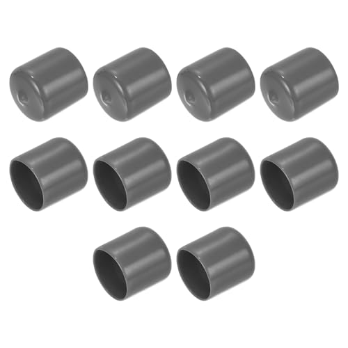 QUARKZMAN 10 Stück Gummikappen, 25mm Rohrstopfen Endkappe Rund Schutzkappen Pfostenkappe Abdeckkappen Zaunpfosten Endspitze Kappen für Gartenstühle Tischbeine Möbelfüße Gleiter, Dunkelgrau von QUARKZMAN