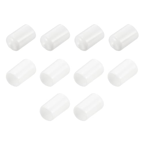QUARKZMAN 10 Stück Gummikappen, 12mm Rohrstopfen Endkappe Rund Schutzkappen Pfostenkappe Abdeckkappen Zaunpfosten Endspitze Kappen für Gartenstühle Tischbeine Möbelfüße Gleiter, Weiß von QUARKZMAN