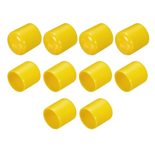 QUARKZMAN 10 Stück Gummikappen, 22mm Rohrstopfen Endkappe Rund Schutzkappen Pfostenkappe Abdeckkappen Zaunpfosten Endspitze Kappen für Gartenstühle Tischbeine Möbelfüße Gleiter, Gelb von QUARKZMAN