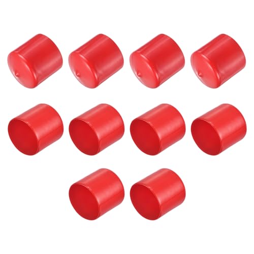 QUARKZMAN 10 Stück Gummikappen, 39mm Rohrstopfen Endkappe Rund Schutzkappen Pfostenkappe Abdeckkappen Zaunpfosten Endspitze Kappen für Gartenstühle Tischbeine Möbelfüße Gleiter, Rot von QUARKZMAN