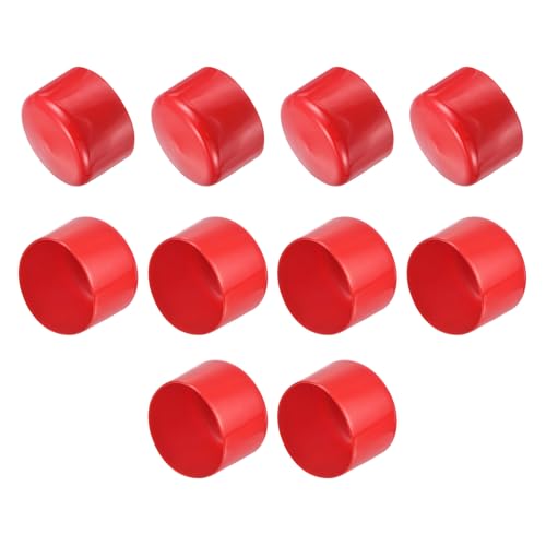 QUARKZMAN 10 Stück Gummikappen, 59mm Rohrstopfen Endkappe Rund Schutzkappen Pfostenkappe Abdeckkappen Zaunpfosten Endspitze Kappen für Gartenstühle Tischbeine Möbelfüße Gleiter, Rot von QUARKZMAN