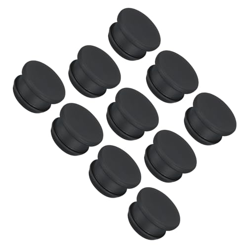 QUARKZMAN 10 Stück Gummistopfen 19mm Silikon-Lochstopfen Wasserdicht Verschlussstopfen Silikonstopfen Stopper Steckdichtstopfen Flach Abdeckkappen für Rohrleitungen Flaschen Labor, Schwarz von QUARKZMAN