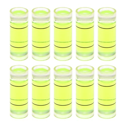 QUARKZMAN 10 Stück Kleine Zylindrische Libellen 8x22mm PMMA Mini Horizontale Libelle Wasserwaage Messlayout Werkzeuge für Wohnmobile TV Bilderrahmen Aufhängewerkzeug Leveler von QUARKZMAN