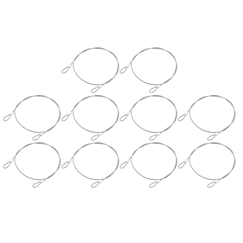 QUARKZMAN 10 Stück Lanyard Kabel Drahtseil, 20cm x 1,5mm Edelstahl Drahtseil mit Schlaufen Sicherheitsstahlseil zum Verbinden von Möbeln im Freien auf Reisen, Silber von QUARKZMAN