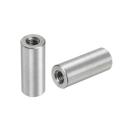 QUARKZMAN 10 Stück M4 Runde Verbindungsmuttern, 304 Edelstahl Kupplungsmutter 20mm/0,8" Länge Hülse Stange Stabmutter für Halterung, M4x20x8mm von QUARKZMAN