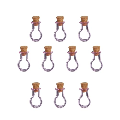 QUARKZMAN 10 Stück Mini-Glasflaschenanhänger, 0,01 Unzen/0,5 ml Kugelförmige kleine Glasgläser mit Korkenstopfen Wunschflaschen für DIY-Bastelarbeiten Party Hochzeit Dekoration, Pink QUARKZMAN 10 Stück Mini-Glasflaschenanhänger, 0,01 Unzen/0,5 ml Kugelförmige kleine Glasgläser mit Korkenstopfen Wunschflaschen für DIY-Bastelarbeiten Party Hochzeit Dekoration, Pink von QUARKZMAN